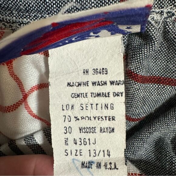 Vintage Americana Red, White, & Navy Plaid Side Button Skirt M - Picture 4 of 6